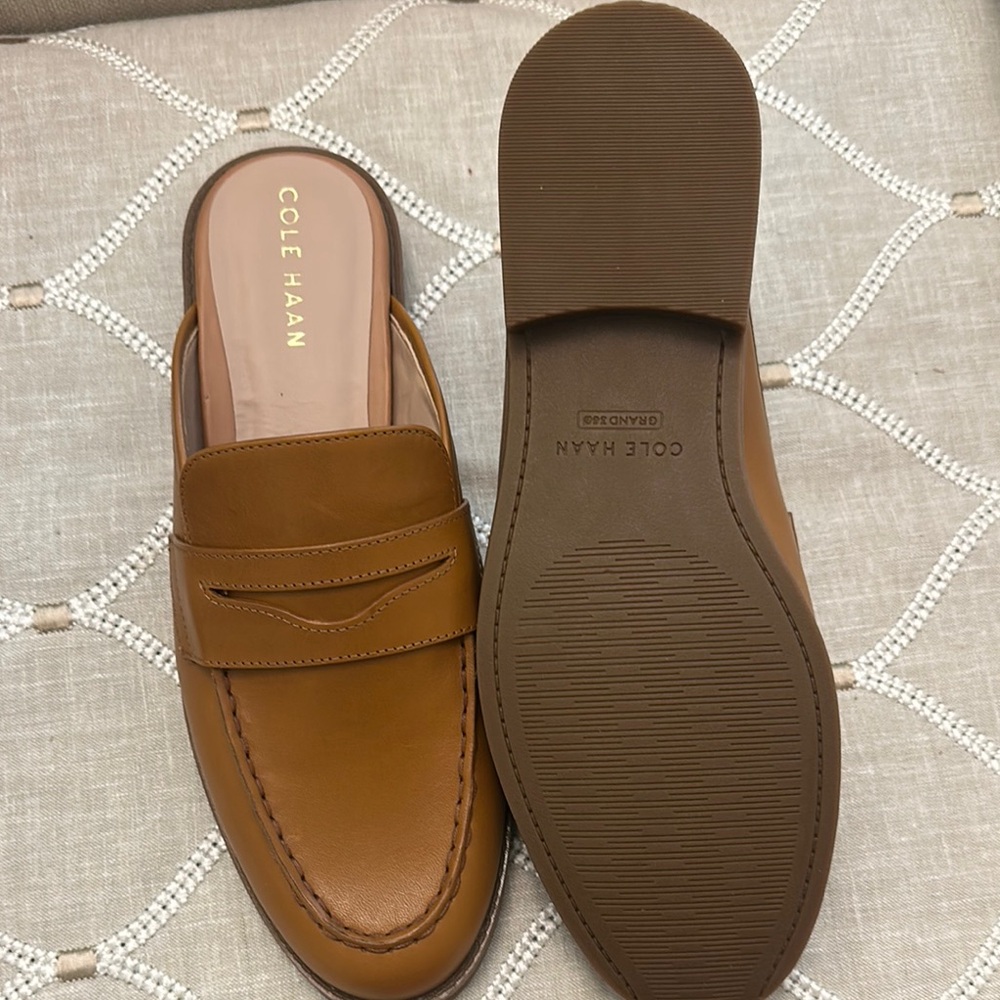 Cole Haan Women's camel Stassi mule Slip-On Loafers